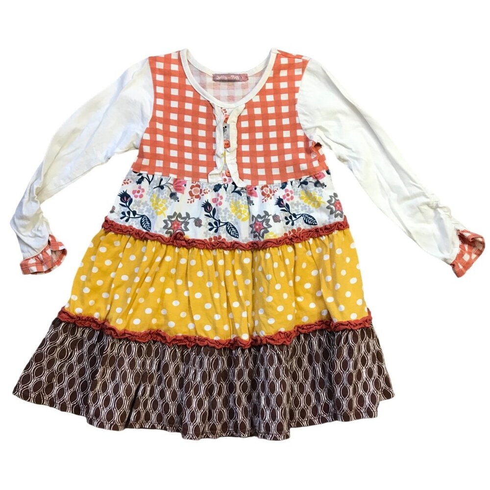 Jelly The Pug Fox Hill Collection Emerline 2‎ Knit Dress Girls 6 100% Cotton